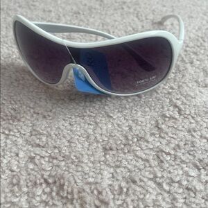 White Sunglasses with Dark Lenses